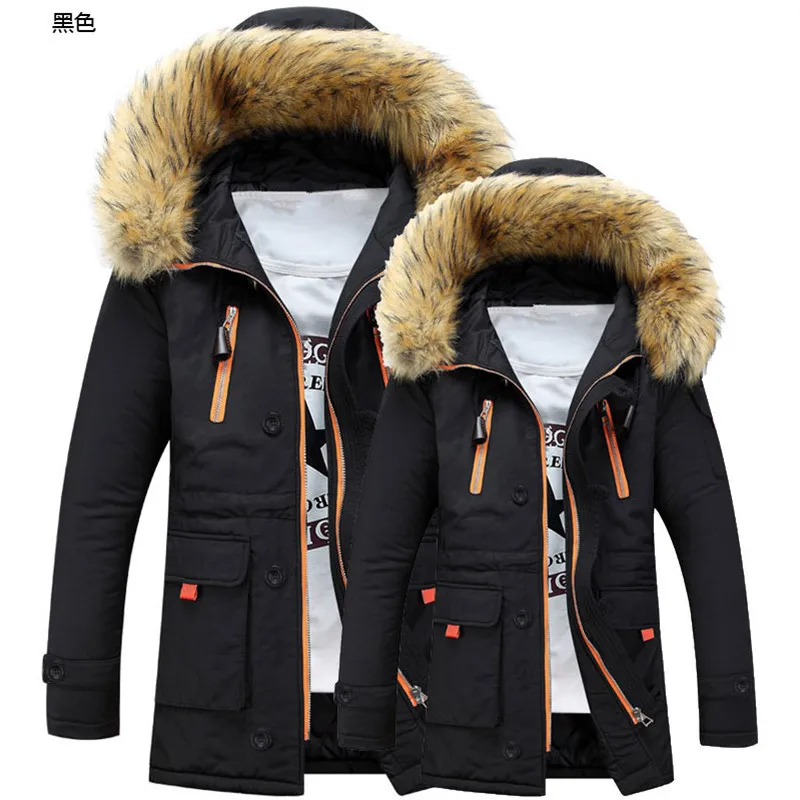 Autumn and Winter New Mid-length Cotton Coat Men's Padded Jacket Thick Coat Youth Cotton Clothes Hooded Cotton Coat