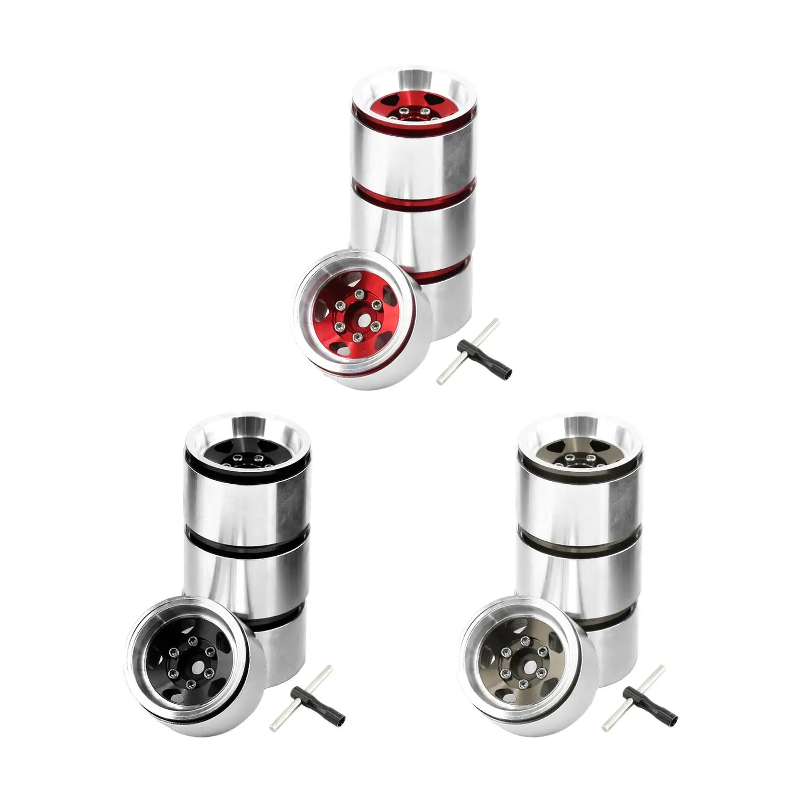 

4Pcs Tire Wheel Professional Car Spare Part Replacing High Strength Metal RC Rim 1.0" for 1/18 RC Crawler Car Truck Hobby DIY