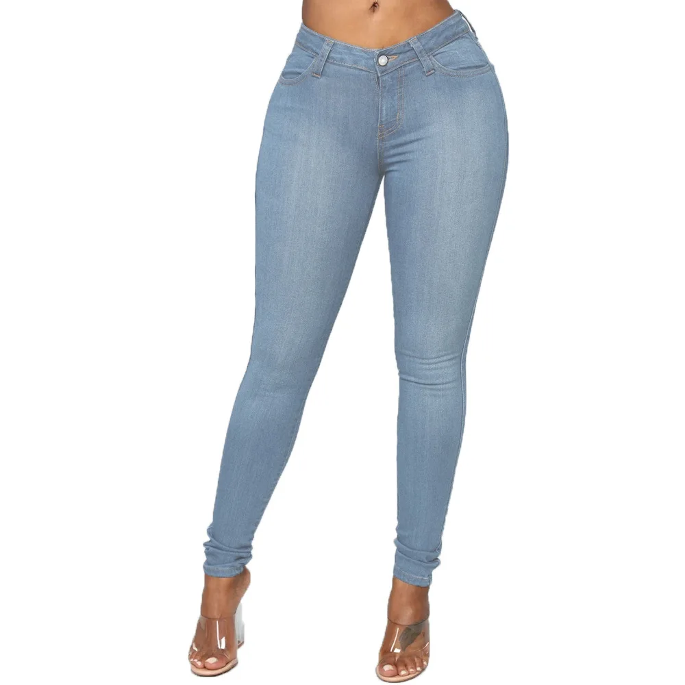 Women High Waist Denim Jeans Skinny Pencil Pants Plus Size XS-6XL Stretch Denim Bottoms for Daily Pants Classic Casual Wild