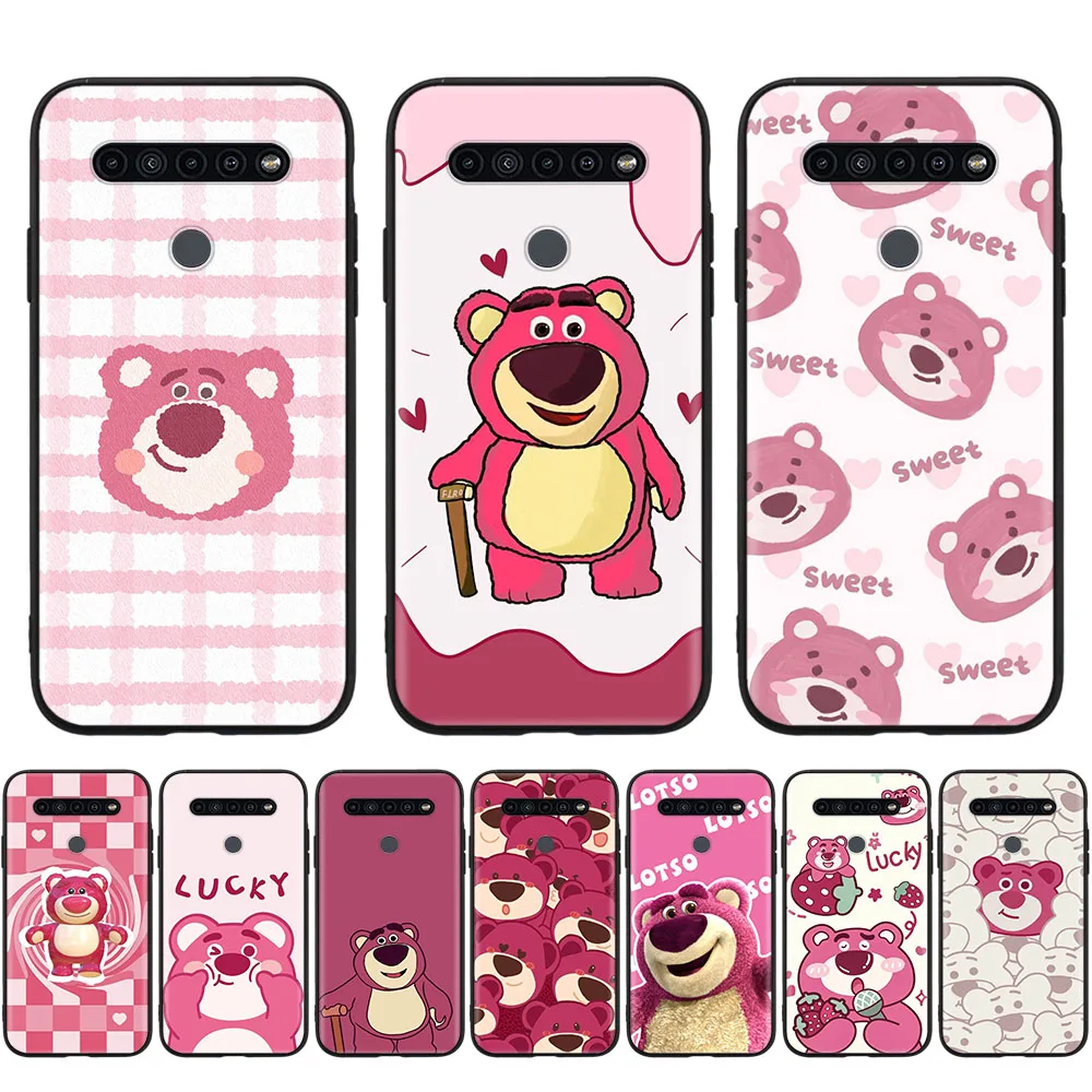 

Strawberry bear Lotso Black Case for Samsung A6 Plus A7 A8 A9 S9 Quantum 2 F62 M62 M10 M11 M20 M30 A40S M30S M21