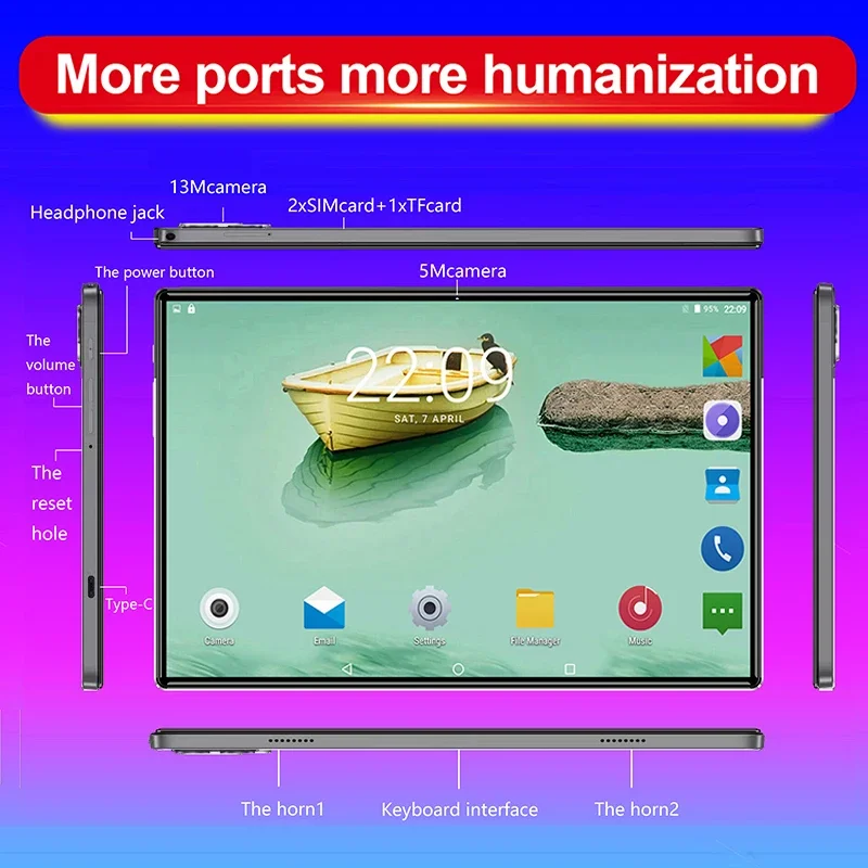 Android 12 0 Original Pad 6 Pro Экран 8800 мАч Планшет 2025 Планшетный ПК 10 1 дюйма ГБ + 512 5G WIFI