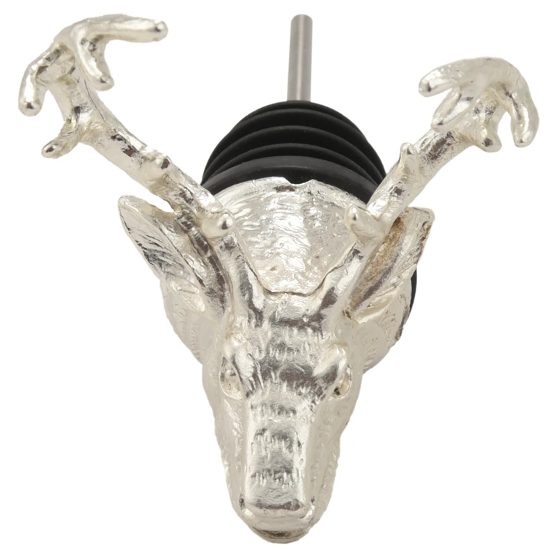 

Zinc Alloy Deer Stag Head Wine Pourer Unique Wine Bottle Stoppers Wine Aerators Bar Tools
