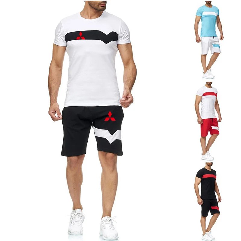 

2022 Mitsubishi Motors Printing T shirts Top Pants Short sleeve shorts suit Sets High street Fashion Harajuku clothing