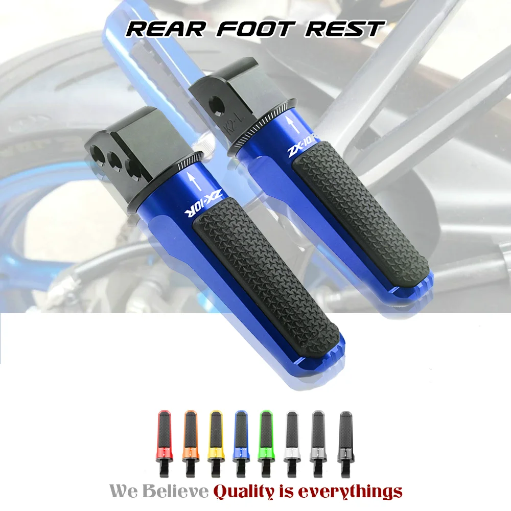 

Motorcycle Accesstories CNC Aluminum Rear Foot Pegs Footrest Passenger Footpegs for KAWASAKI NINJA ZX10R ZX-10R ZX 10R RR