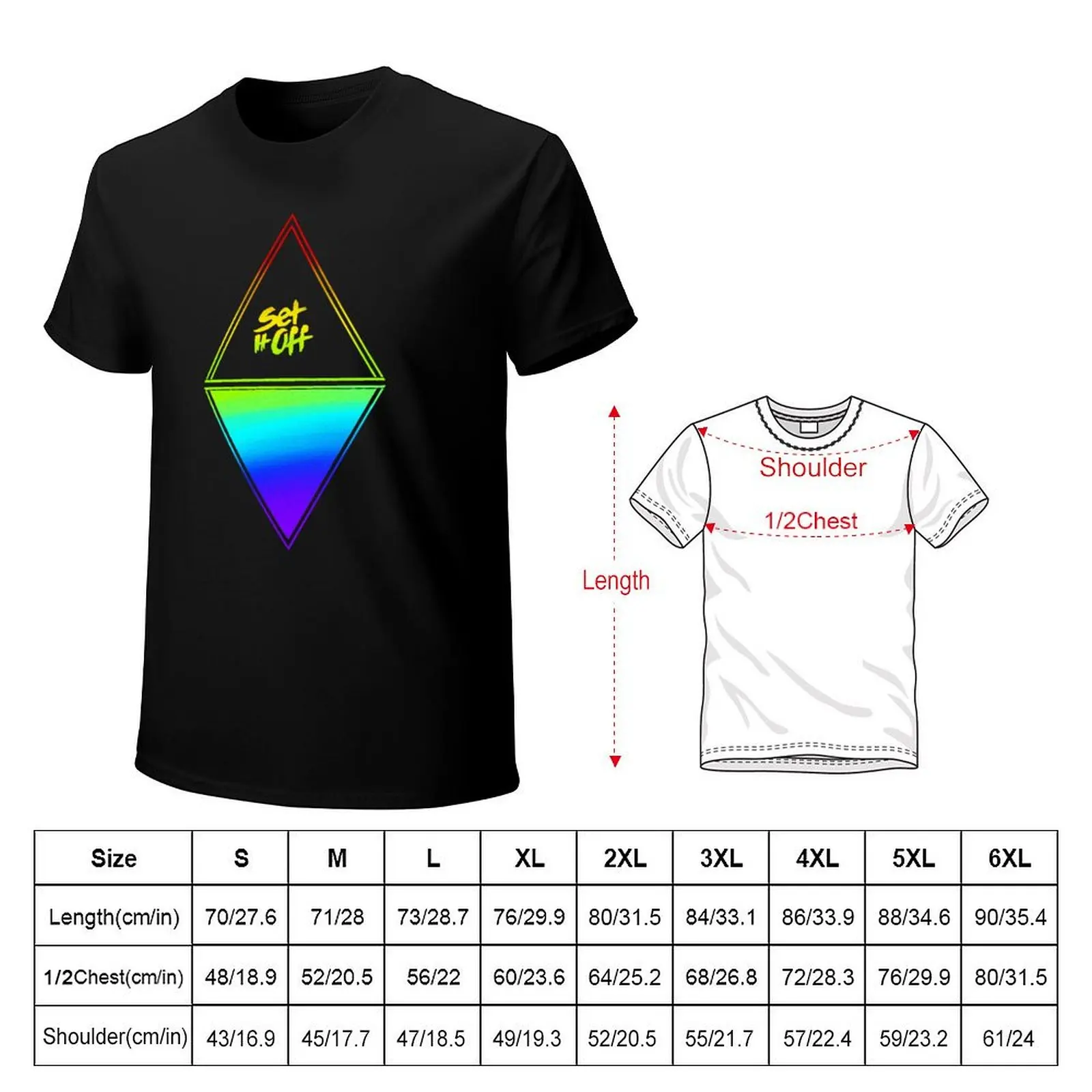 Футболка Set it off duality Diamond (Rainbow) Эстетическая одежда на заказ Одежда для мужчин
