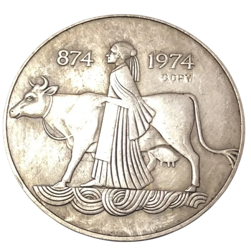 

Серебряная копия монеты Исландия 1974 год 1000 Крон