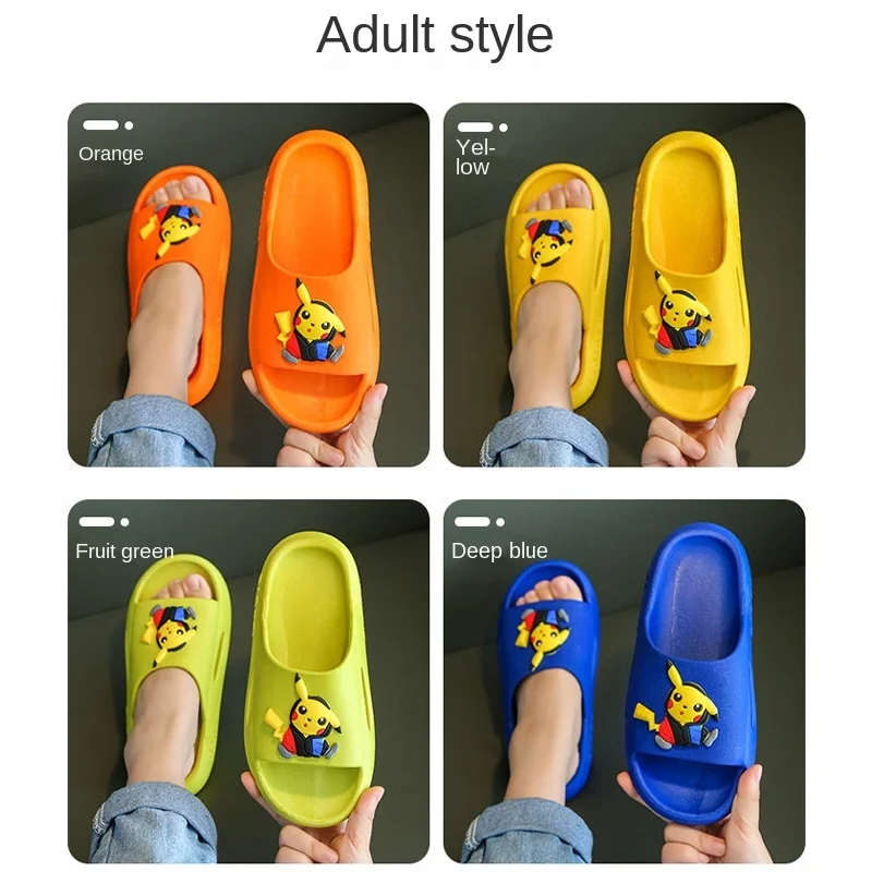 Детские тапочки с героями мультфильмов Покемон Пикачу Симпатичные летние