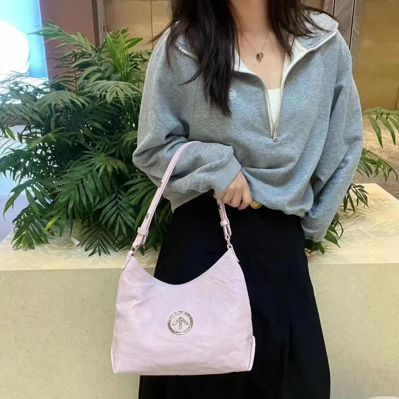 GROTTOOne Le No Sexism BlackstonehoboBag плиссированная портативная сумка через плечо под мышками