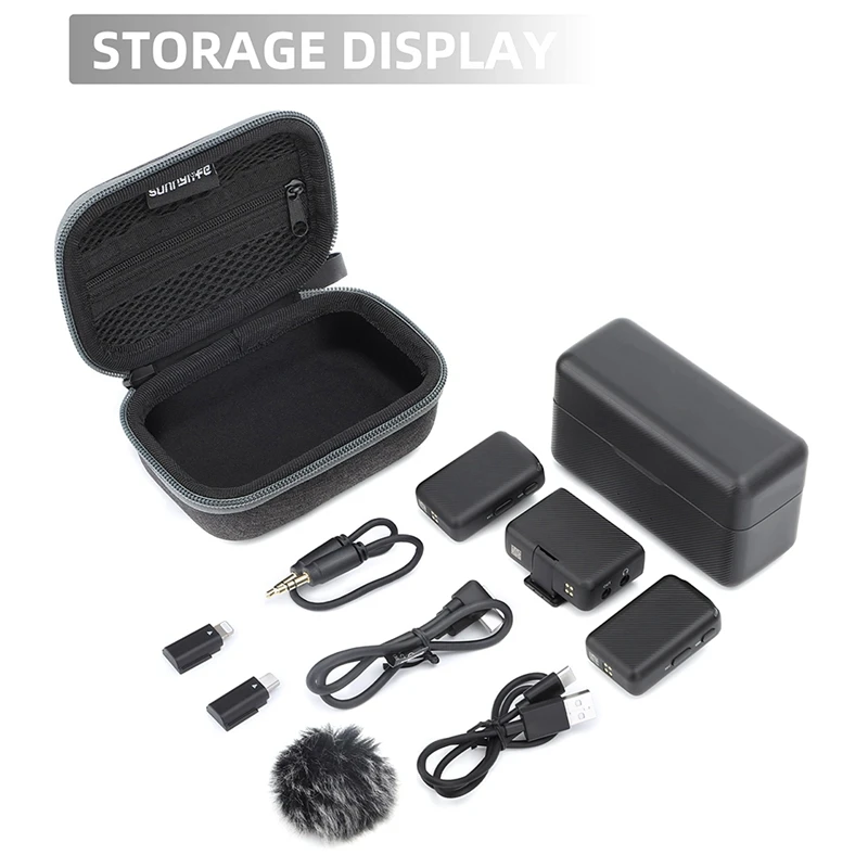 SUNNYLIFE подходит для сумки хранения DJI Mic беспроводного микрофона портативного