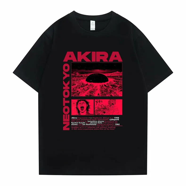 

Limited Vintage 90S Anime Akira T Shirt Tops Men Women Cotton Oversized T-shirts Science Fiction Movie Manga Shotaro Kaneda Tees