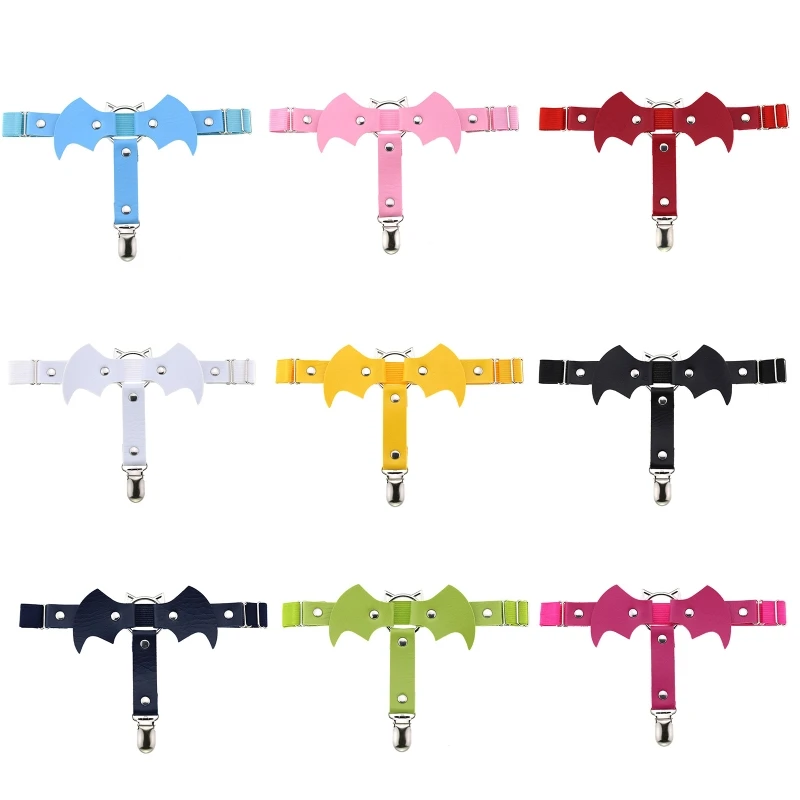 

Leather Garter Belt Bat-Shaped Thigh Ring Goth Stocking Suspender Belt