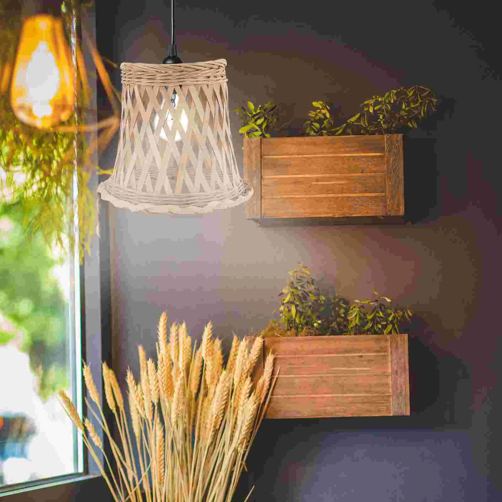 

Lampshade Shades Rattan Pendant Light Chandelier Lampshades Woven Weaving Bamboo Large Cover Hanging for ceiling