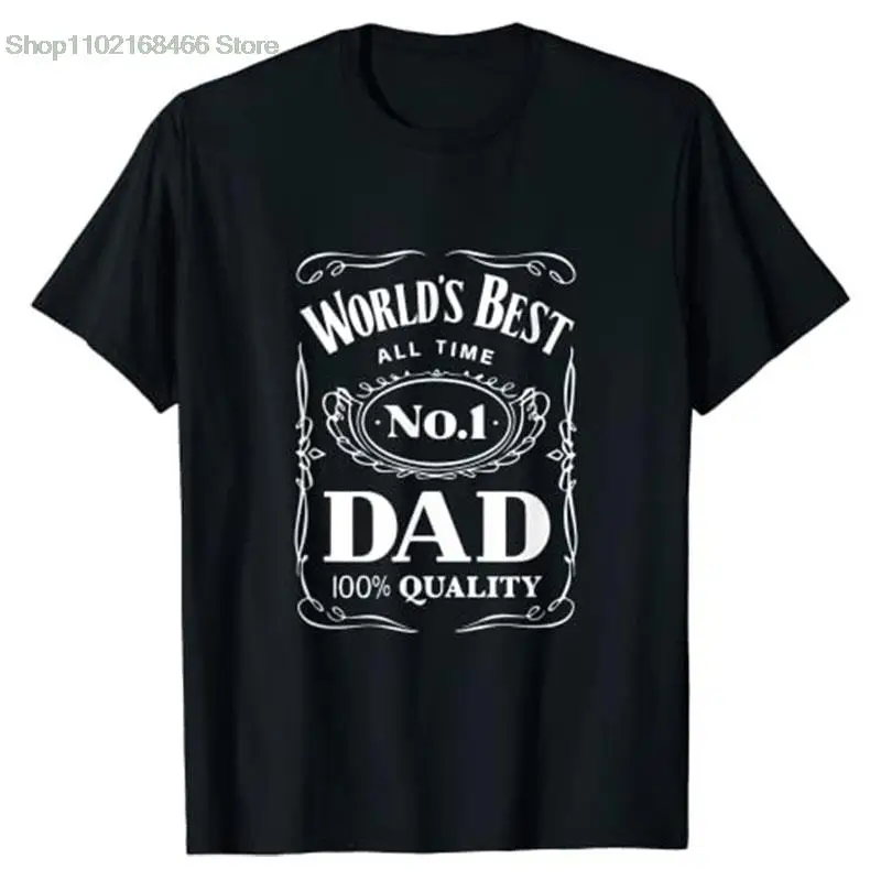

World´s Best No. 1 Dad Daddy Father Gift T-Shirt Family Clothes Husband Present Sayings Quote Letters Printed Graphic Tee Tops