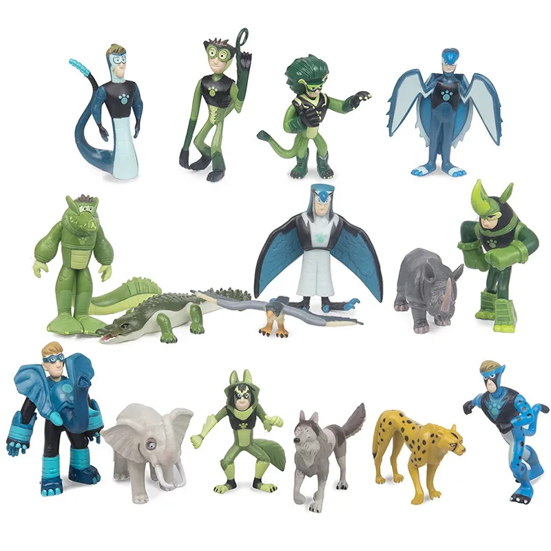 

Origina Wild Kratts Animals Brother Koala bat lizard whale dolphin zebra Orangutan chameleon lion figures toys model kids gifts