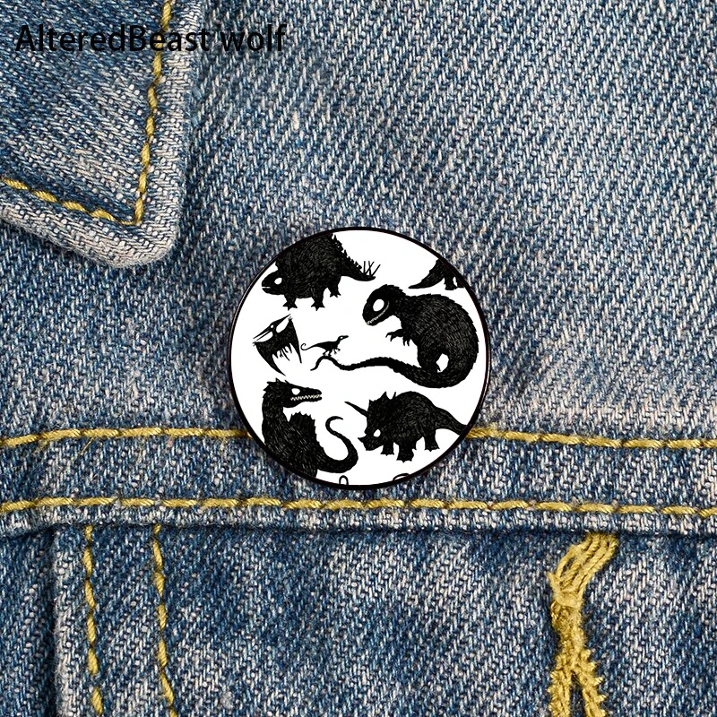 

Silhouetted Dinosaurs Pin Custom Funny Brooches Shirt Lapel Bag Cute Badge Cartoon Cute Jewelry Gift for Lover Girl Friends