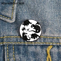 silhouetted dinosaurs pin custom funny brooches shirt lapel bag cute badge cartoon cute jewelry gift for lover girl friends