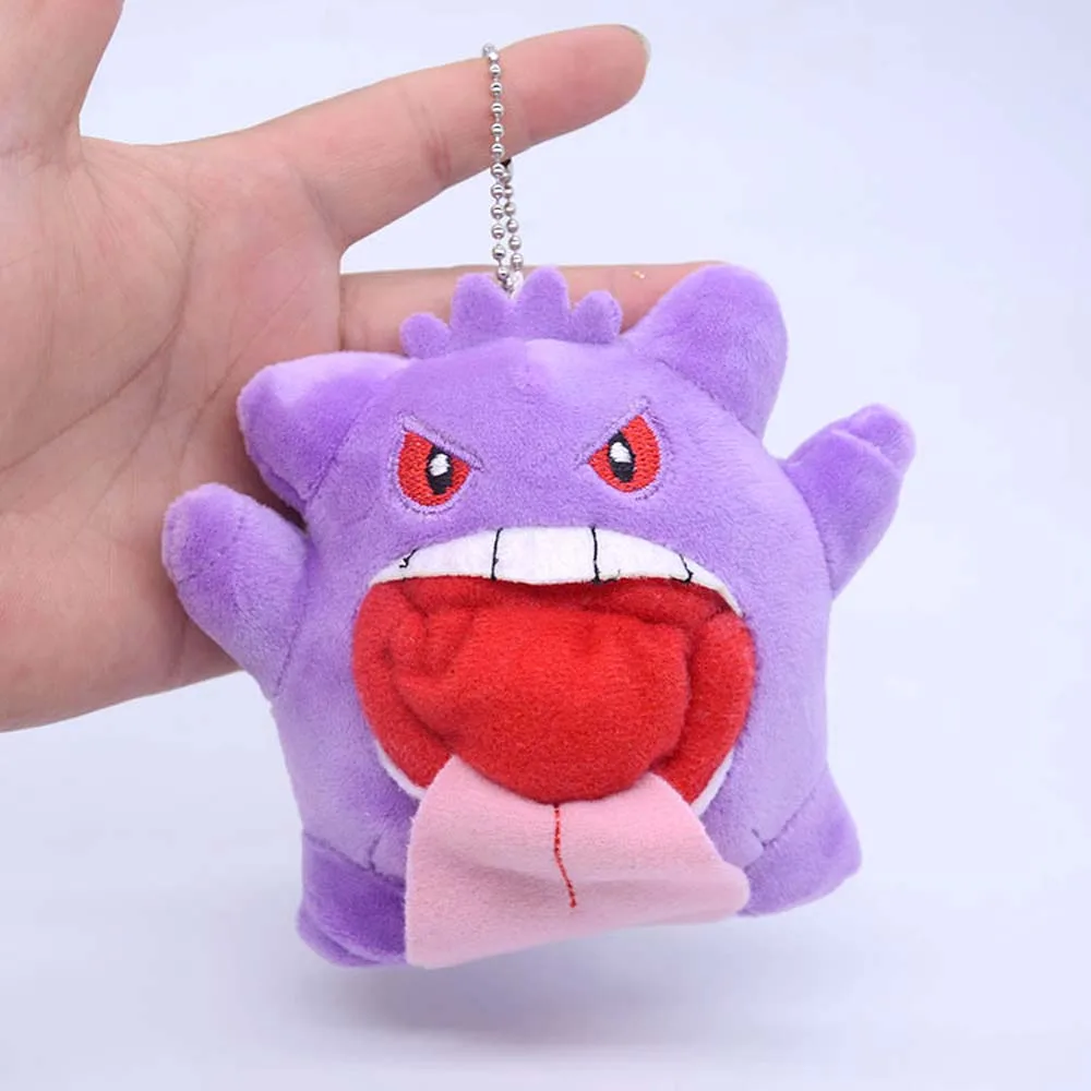 

10CM Anime Pokemon Gengar Plush Toys Keychain kawaii Soft Stuffed Pokémon Gengar peluches Pendant Dolls Gift