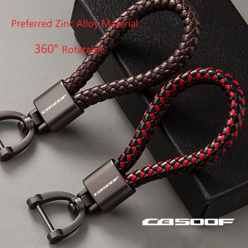 

For HONDA CB 500F CB500 R/X 2013-2020 All Years Accessories Custom LOGO Motorcycle Braided Rope Keyring Metal Keychain