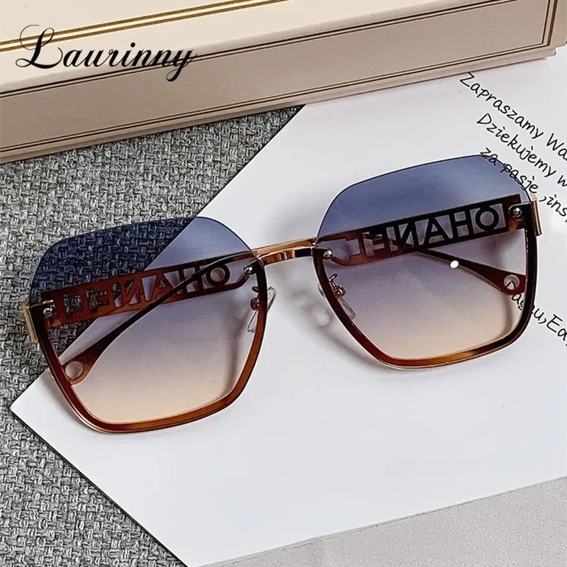 Женские солнцезащитные очки 2022 нестандартные дизайнерские в полуоправе с