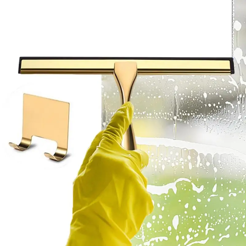 

Скребок для стекла, нескользящий портативный резиновый скребок для душа, с крючком-держателем, для стеклянных дверей и зеркал