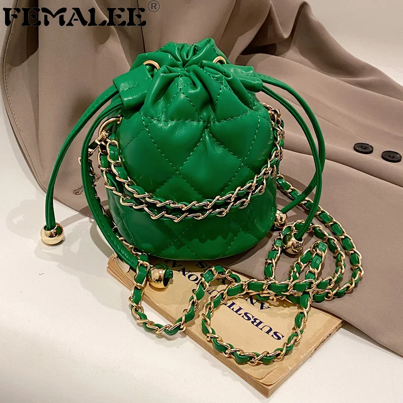 

Дизайнерская плиссированная сумка-мешок, женская сумка через плечо из искусственной кожи, сумка через плечо в клетку со стразами, сумка на шнурке, женские роскошные стеганые сумки