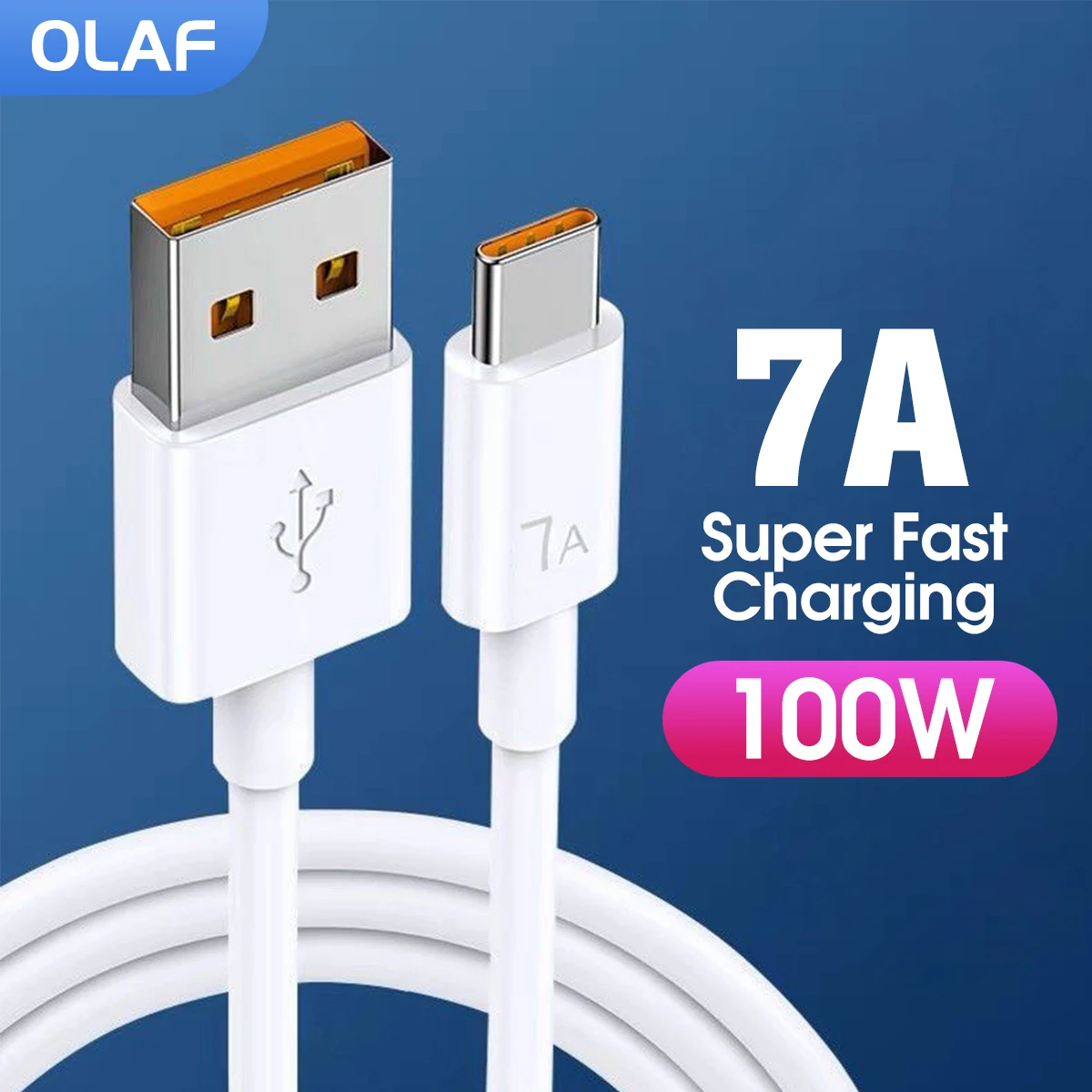Olaf 7A 100 Вт USB Type C кабель Сверхбыстрая зарядка для передачи данных Samsung Xiaomi Redmi Huawei 40