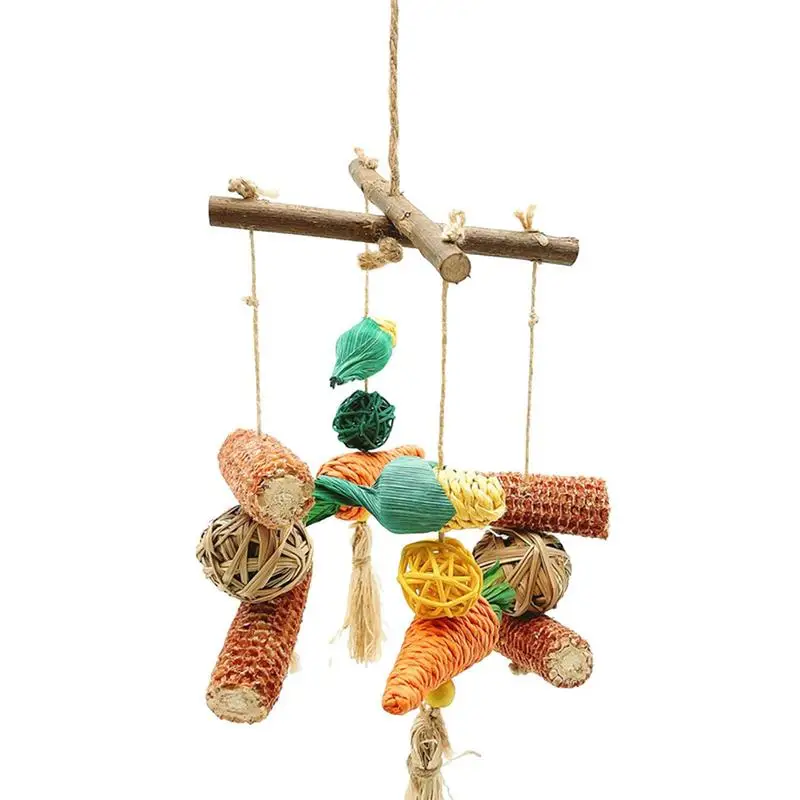 

Parakeet Toys Natural Parrot Toys Medium Parrots Bird Toys With Natural Corn Cobs Natural Wood Blocks For African Grey Parrots