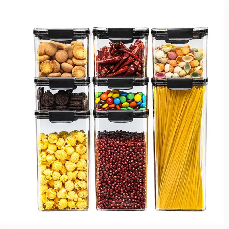 

460/700/1300ML Food Storage Container Plastic Kitchen Refrigerator Noodle Box Multigrain Storage Tank Transparent Sealed Cans