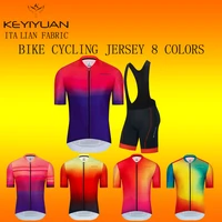 keyiyuan men cycling jersey breathable bike shorts rear pockets mountain cycling top road bicycle clothing reflective summer