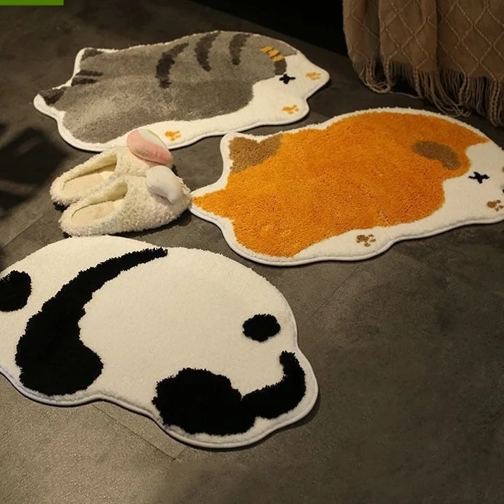 

Rugs & Mats 60*90 Bedroom Door Carpet Washable Bathroom Cartoon Animal Absorbent Non-slip Mat Imitation Cashmere Carpet