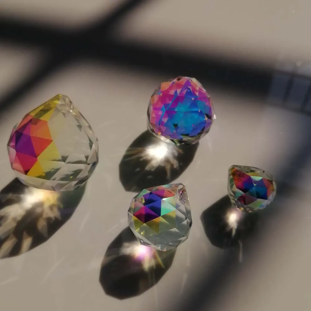 Camal 10 шт. 15/20/25/30 мм AB цветные хрустальные подвески в виде шариков витражная люстра
