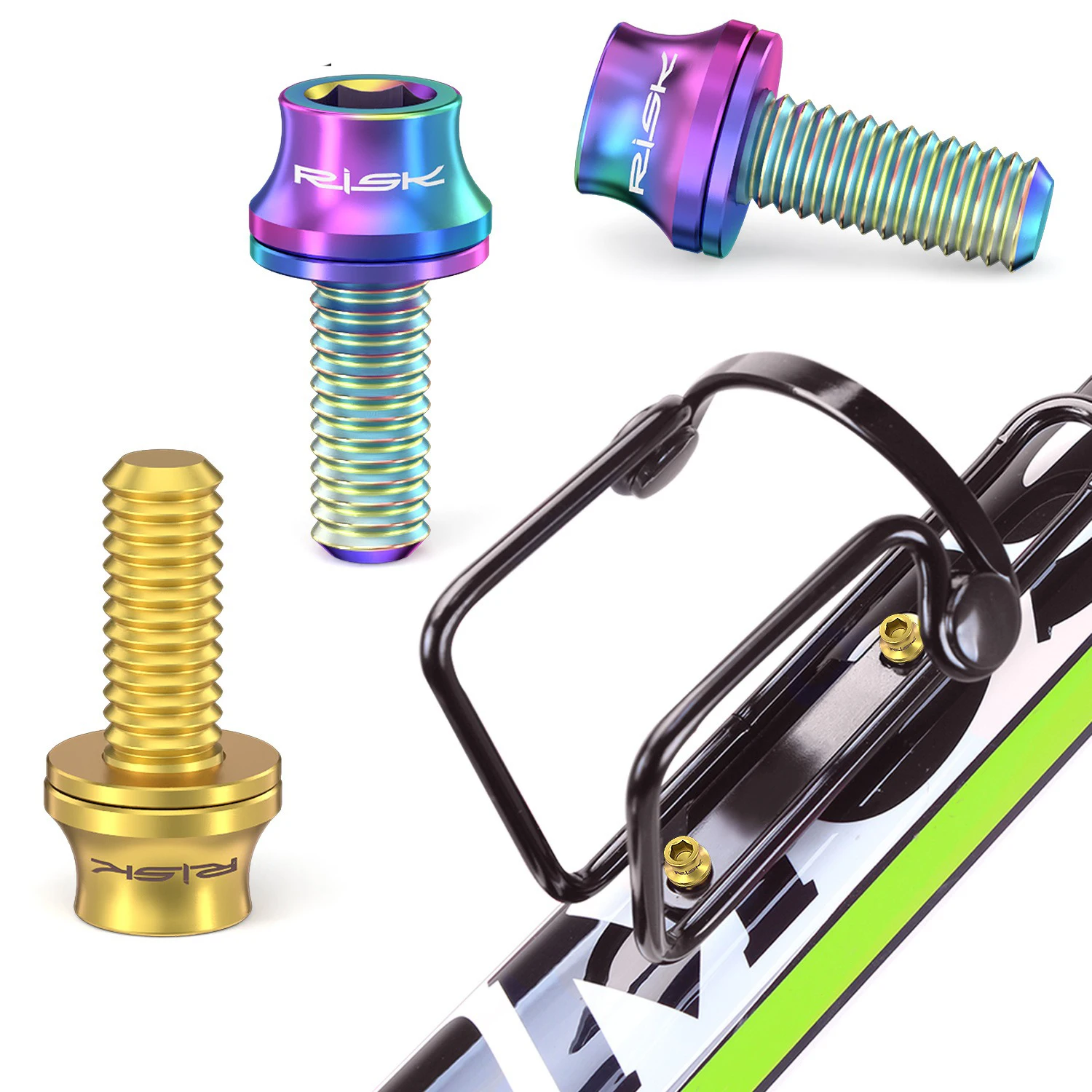 Велосипедный держатель для бутылки 2 шт. винт из титанового сплава M5 * 12 мм