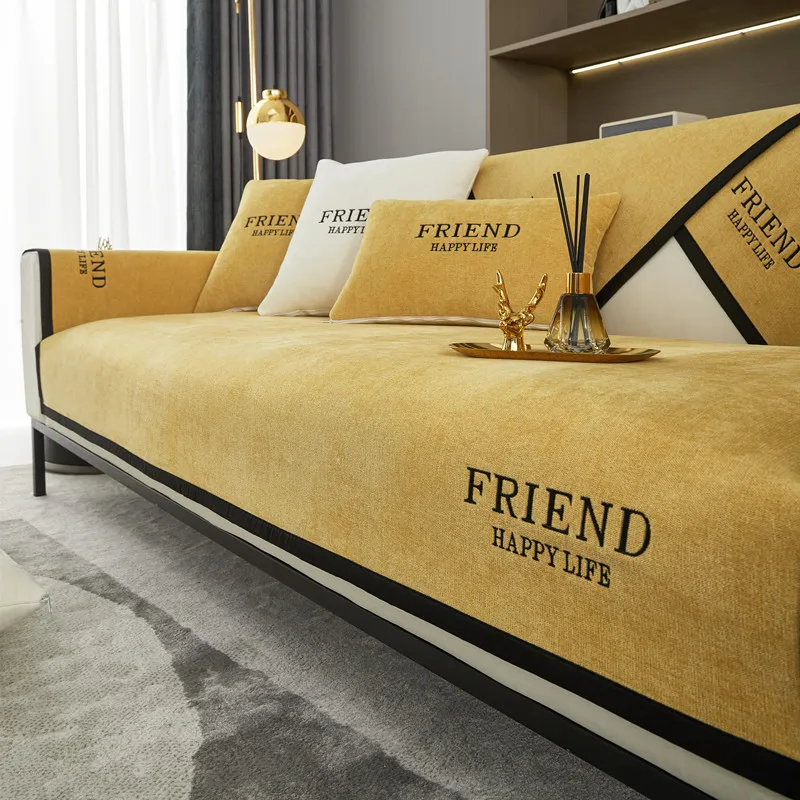 

Spring Soild Color Sofa Covers Towel Soft thin Couch Cover For Living Room Bay Window Pad L-shaped Non-slip Sofa Mat Decor