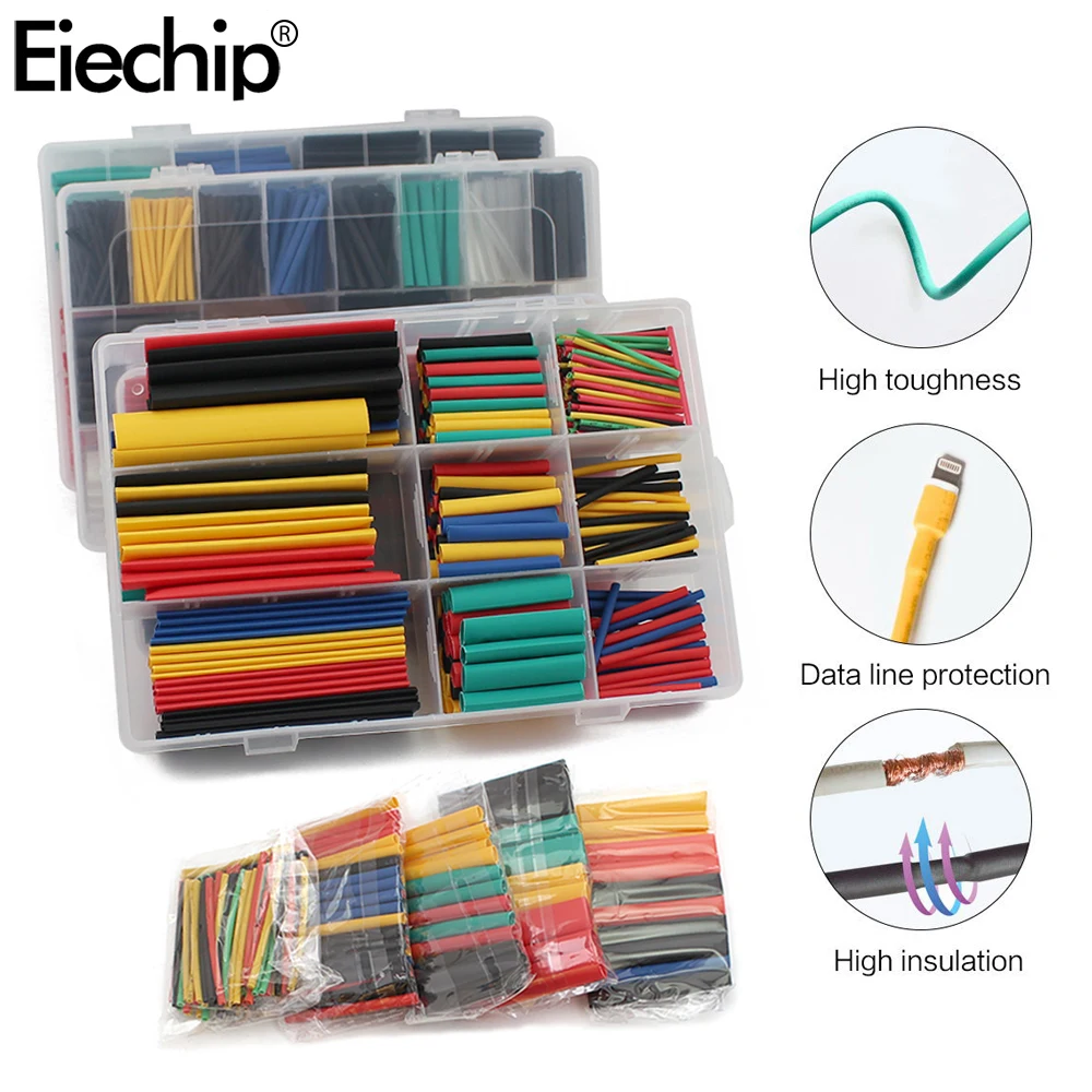 328/530pcs Heat Shrink Tube Shrink wrapping Assorted kit Wire Cable Thermoretractile Sleeving Thermoresistant tube Insulation