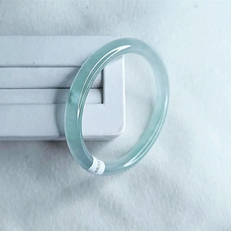 Светло-голубой цвет замороженный тонкий женский ледяной нефритовый браслет