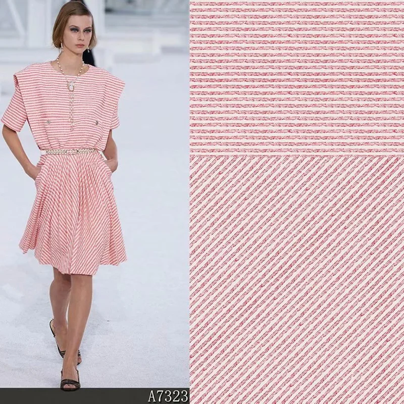 

Polyester Stretch Satin Stripe Printed Fabric Luxury Brand Chiffon Fashion Clothing Shirt Twill Fabrics Cloth for Dress by Meter