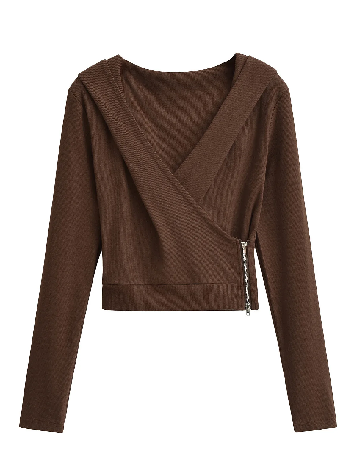 2024 ранняя осень пряная девушка кардиган с перекрестным v-образным вырезом и