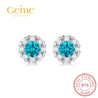 geme 925 sterling silver blue color 0 5 carat moissanite earrings s925 stud earrings with gra certifica women accessories