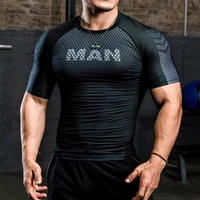 men running compression t shirt short sleeve sport tees gym fitness shirt male jogging tracksuit homme athletic shirt tops