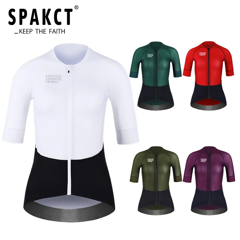 

SPAKCT Women Cycling Jersey Mtb Maillot Bike Shirt Competitive Fashion Stitching Italy Mesh Fabric Quick-dry Bicycle Clothing