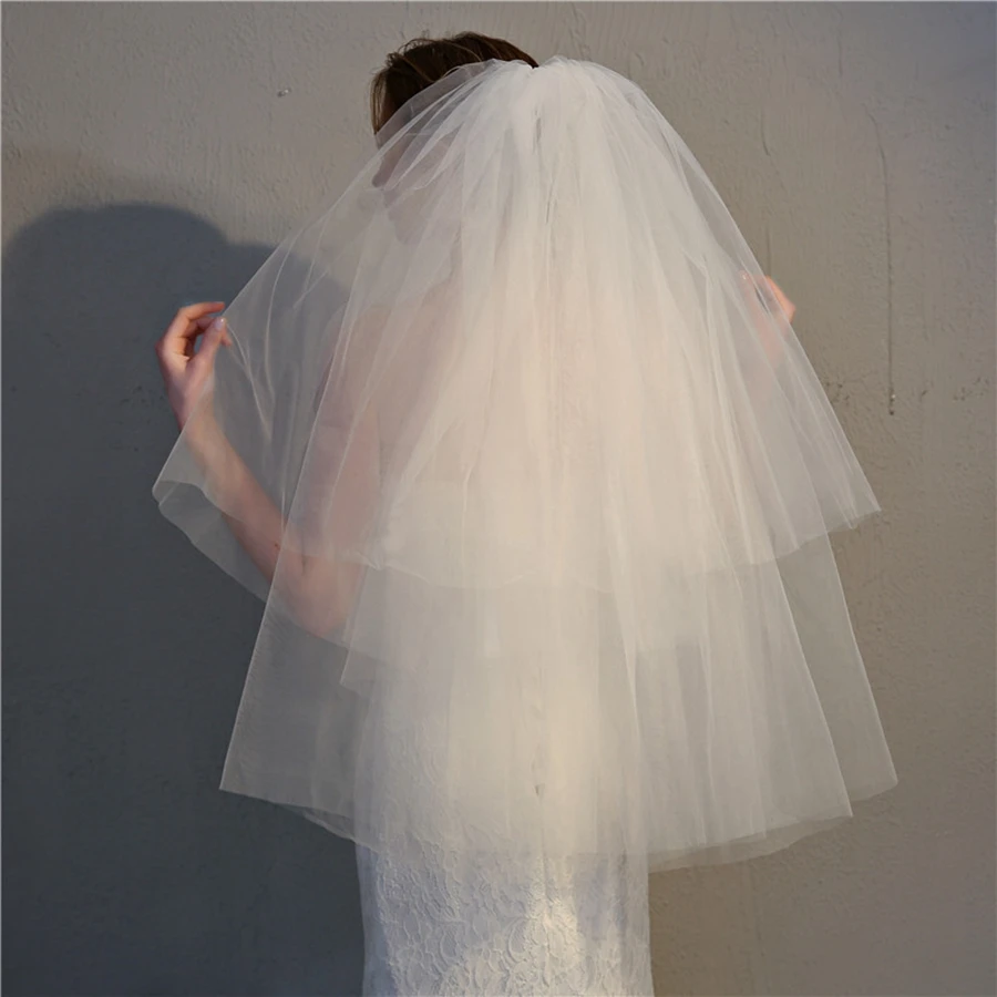 

New Arrival White Ivory Wedding veils for Bride Soft Tulle Bridal veils Wedding accessories Boda Mariage accessoirres deco