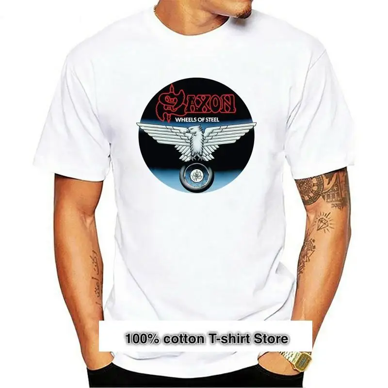 

Camiseta negra de SAXON Wheels of Steel para hombre, camisa de la leyenda de la Band of Rock, talla S a 3XL, newest de 2021