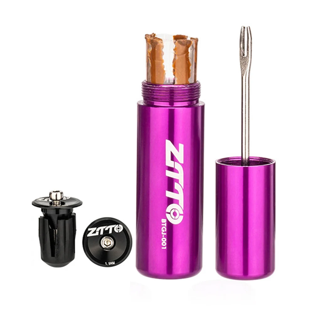 

ZTTO Bicycle Tubeless Tire Repair Kit Tyre Drill Puncture Rubber Stripes with Handlebar Plug Glue Free Repair Cycling Parts