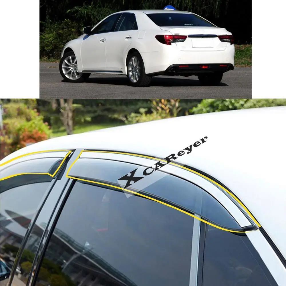 

Стикер для кузова Toyota Reiz Mark X 2010 2011 2012 2013, пластиковое стекло, ветрозащитный козырек, защита от дождя и солнца
