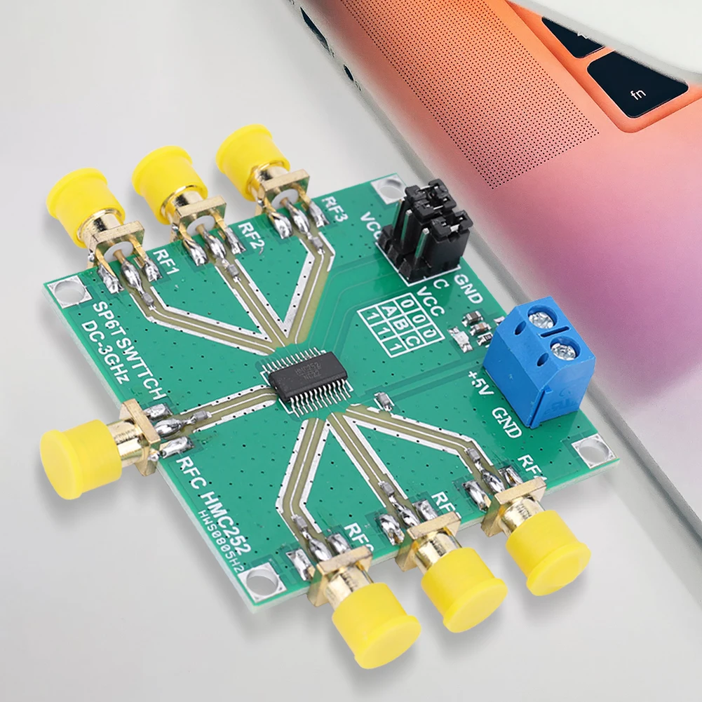 

Non-Reflective RF Single-Pole 6 Throw Switch DC-3 GHz HMC252 Single-Pole 6 Throw Switch Board