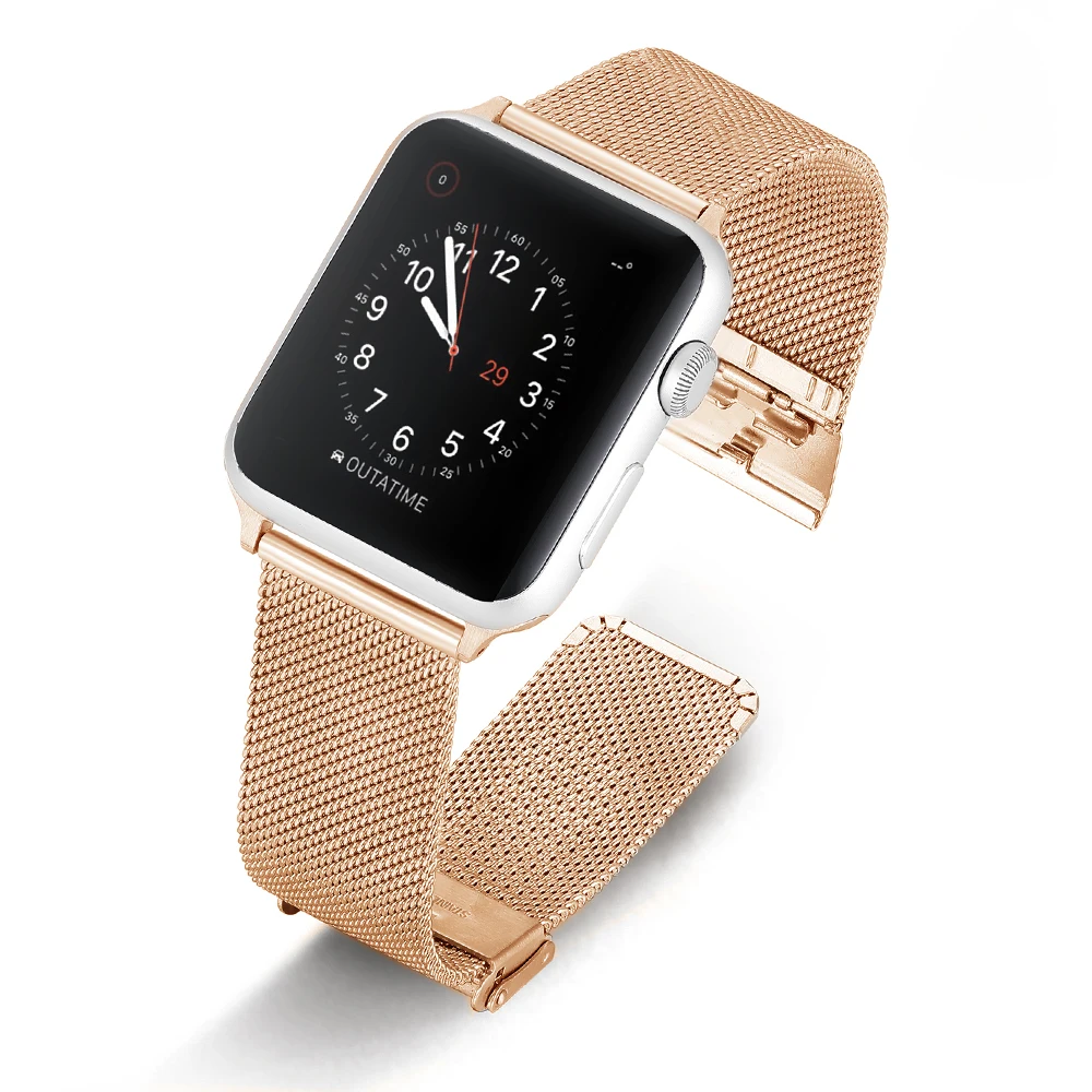 Фото Ремешок Niceese из нержавеющей стали для Apple Watch 7/6/SE/5/4/3/2/1, ремешок 38/4240/44,41/45 мм, браслет, металлический ремешок, серия черных ремешков №3