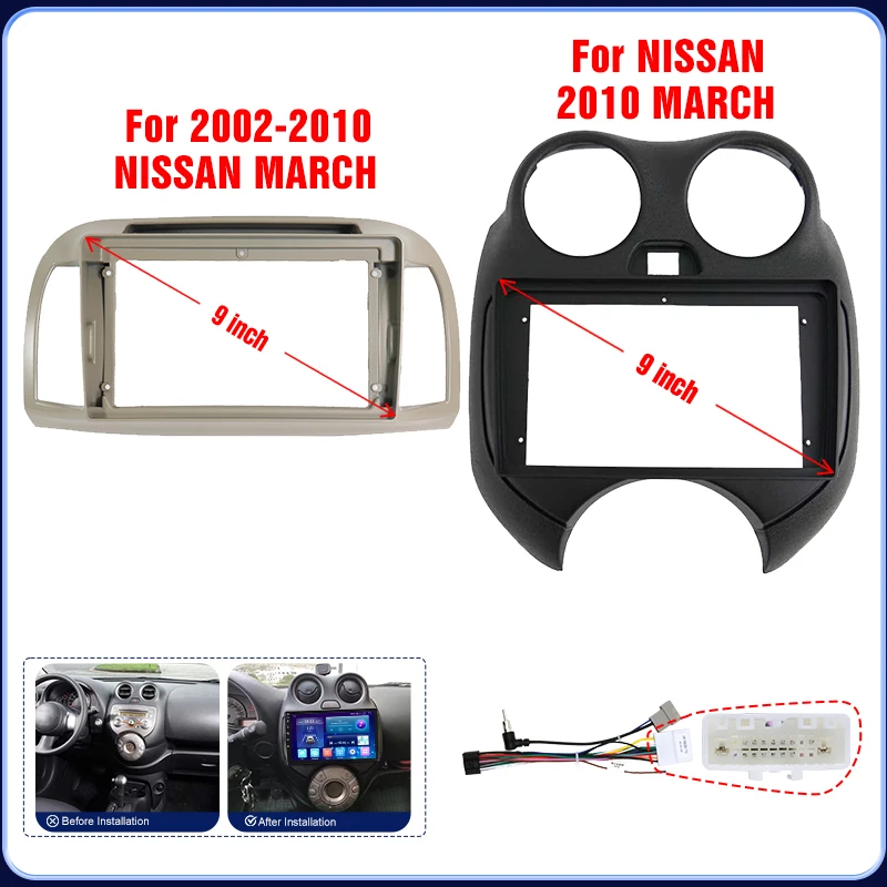 Автомобильная радиоустановка Fascia Для NISSAN MARCH 2002-2010 автомобильная стереосистема 2