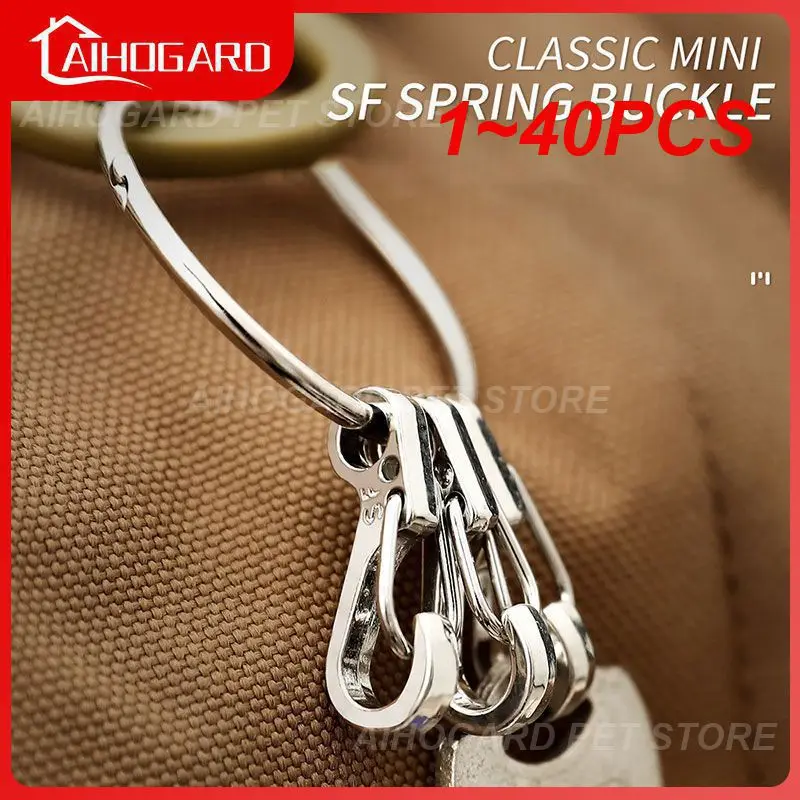 

1~40PCS Carabiner Keychain Essential Convenient Snap Hook Handy Lightweight Camping Gadgets Outdoor Activities Backpack Portable