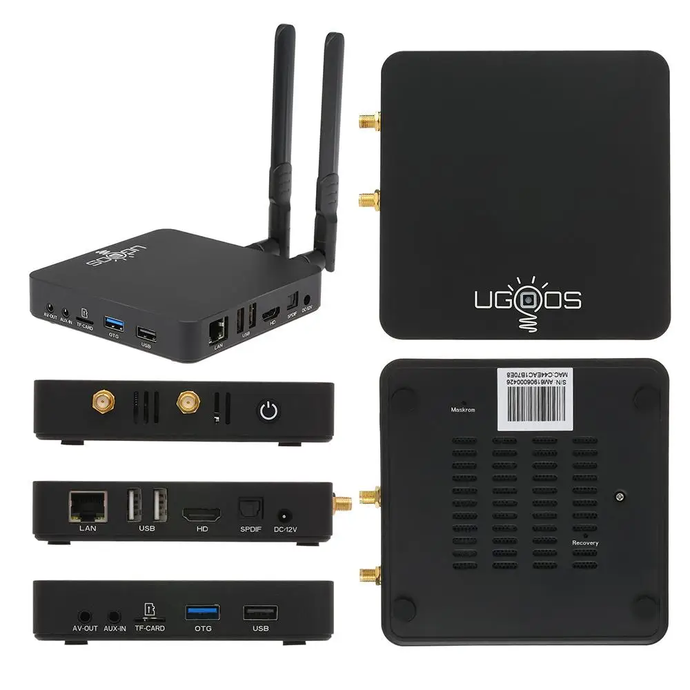 ТВ-приставка UGOOS AM6B Plus Android 9 0 DDR4 4 Гб ОЗУ 32 ПЗУ WiFi6 1000M BT5.0 4K AM6