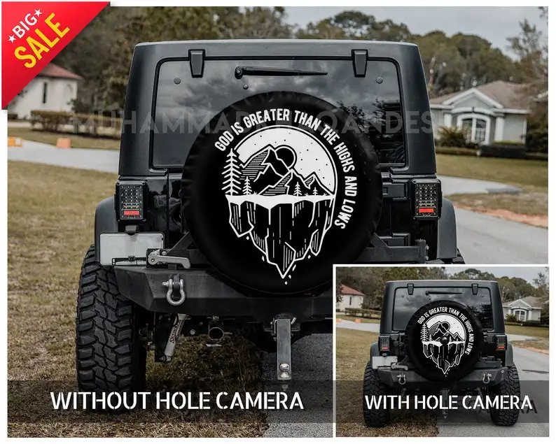

God Is Greater Than The Highs And Lows Tire Cover For Car, Great Gift, , Spare Tire Cover For Car Car Accessories, Spare Tire Co